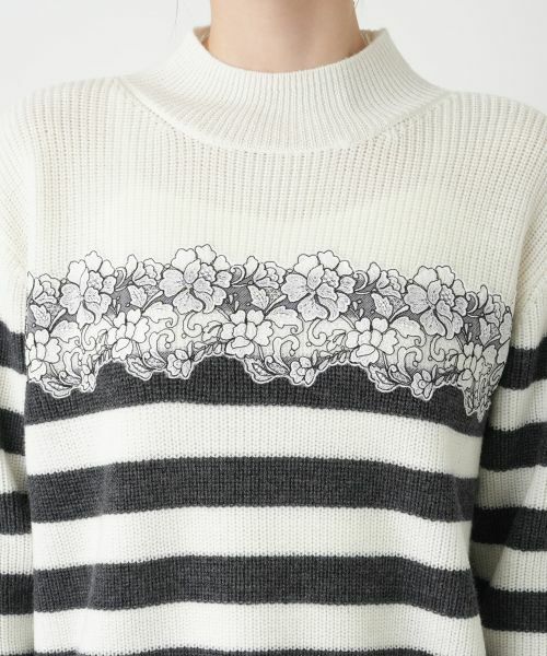 Leilian / レリアン ニット・セーター | ボーダーレースニット【Leilian WHITE LABEL】 | 詳細4