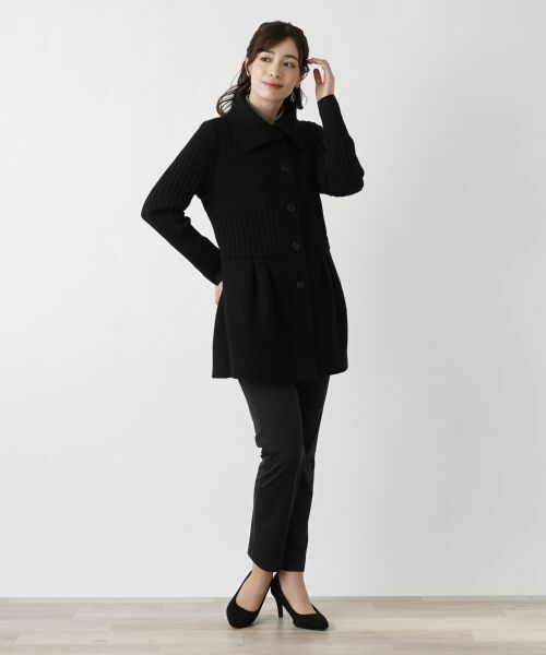 Leilian / レリアン カーディガン・ボレロ | 編地切替ロングカーディガン【Leilian WHITE LABEL】 | 詳細1