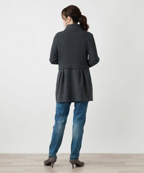 Leilian / レリアン カーディガン・ボレロ | 編地切替ロングカーディガン【Leilian WHITE LABEL】 | 詳細6