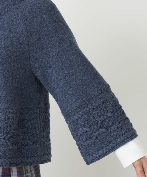 Leilian / レリアン テーラードジャケット | スタンドカラーニットジャケット【Leilian WHITE LABEL】 | 詳細10