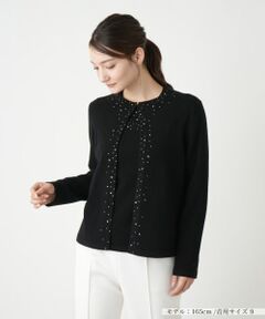 Leilian / レリアン カーディガン・ボレロ | マルチビジューカーディガン【Leilian WHITE LABEL】