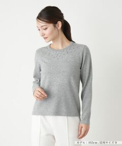 Leilian / レリアン ニット・セーター | マルチビジュークルーネックニット【Leilian WHITE LABEL】