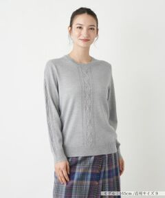 Leilian / レリアン ニット・セーター | ケーブル編みクルーネックニット