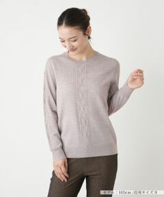 Leilian / レリアン ニット・セーター | ケーブル編みクルーネックニット