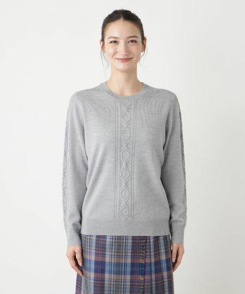 Leilian / レリアン ニット・セーター | ケーブル編みクルーネックニット | 詳細10