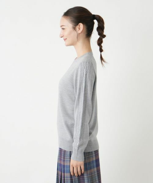 Leilian / レリアン ニット・セーター | ケーブル編みクルーネックニット | 詳細11