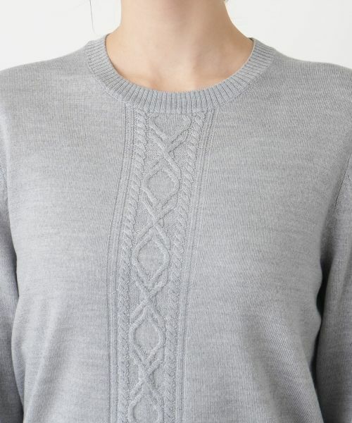 Leilian / レリアン ニット・セーター | ケーブル編みクルーネックニット | 詳細13