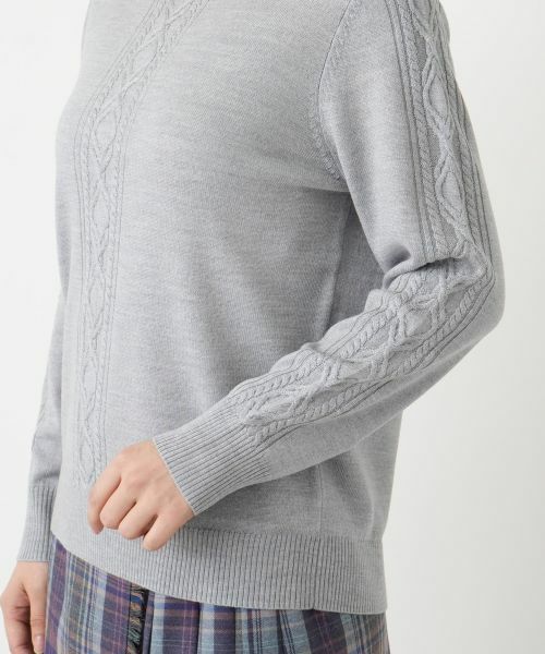 Leilian / レリアン ニット・セーター | ケーブル編みクルーネックニット | 詳細15
