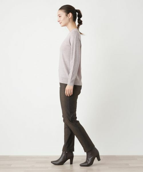 Leilian / レリアン ニット・セーター | ケーブル編みクルーネックニット | 詳細2