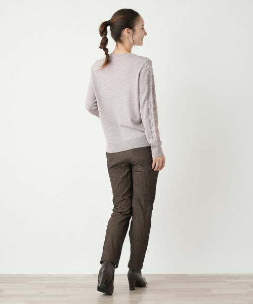 Leilian / レリアン ニット・セーター | ケーブル編みクルーネックニット | 詳細3