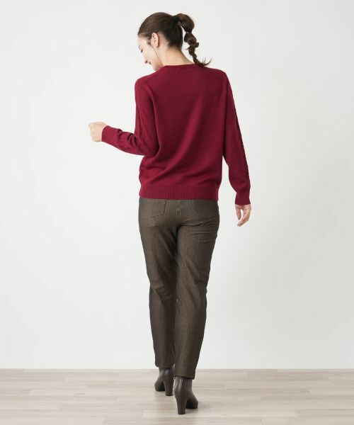 Leilian / レリアン ニット・セーター | ケーブル編みクルーネックニット | 詳細6