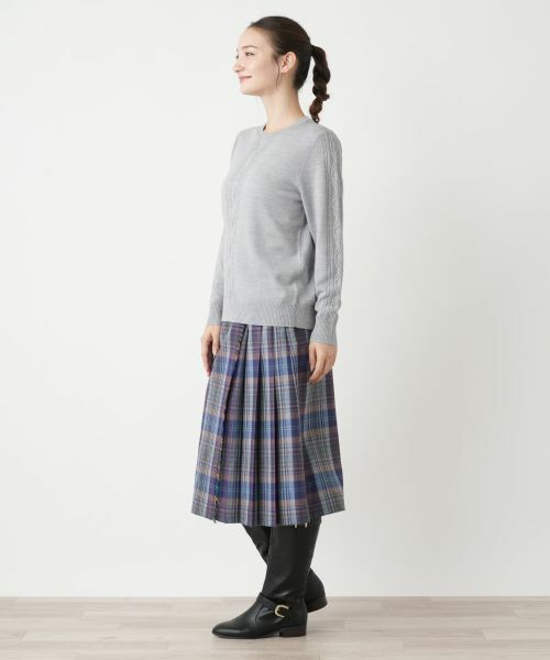 Leilian / レリアン ニット・セーター | ケーブル編みクルーネックニット | 詳細8