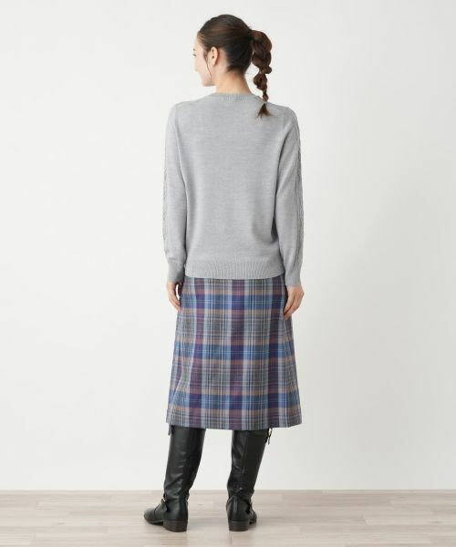 Leilian / レリアン ニット・セーター | ケーブル編みクルーネックニット | 詳細9