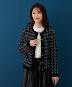 Leilian / レリアン カーディガン・ボレロ | 千鳥格子カーディガン