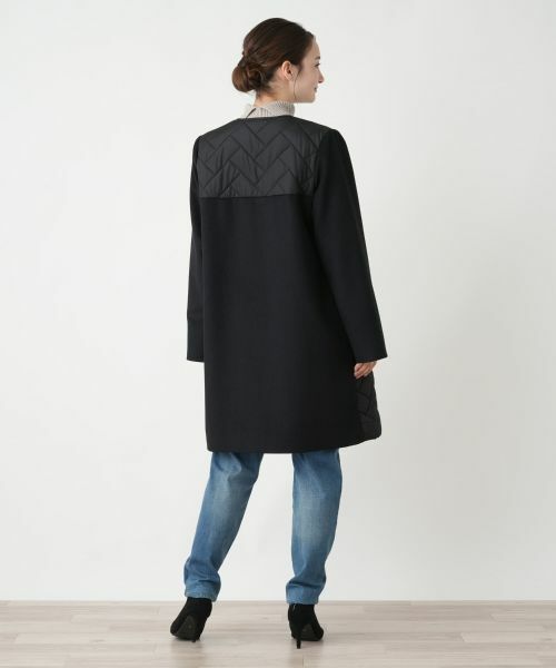Leilian / レリアン その他アウター | キルティング切替ノーカラーコート【Leilian WHITE LABEL】 | 詳細3