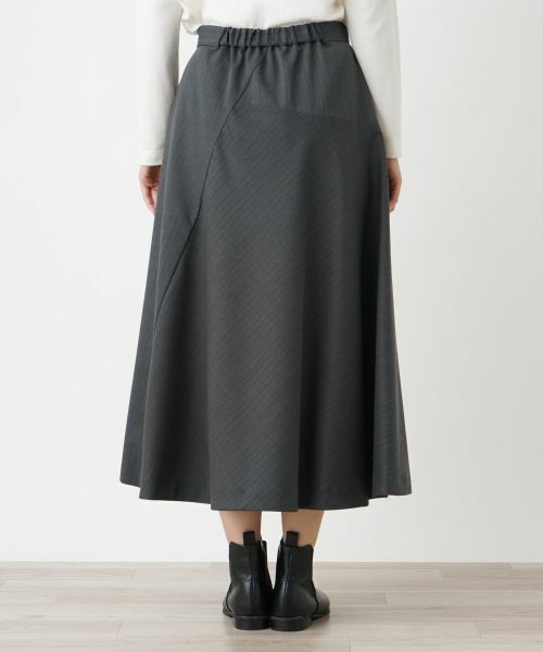 Leilian / レリアン ミニ・ひざ丈スカート | ストライプラップスカート | 詳細6