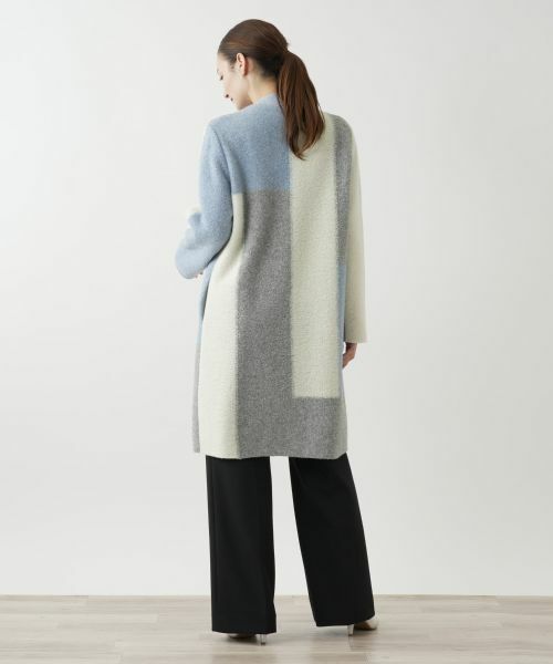 Leilian / レリアン その他アウター | カラーブロックニットコート | 詳細3