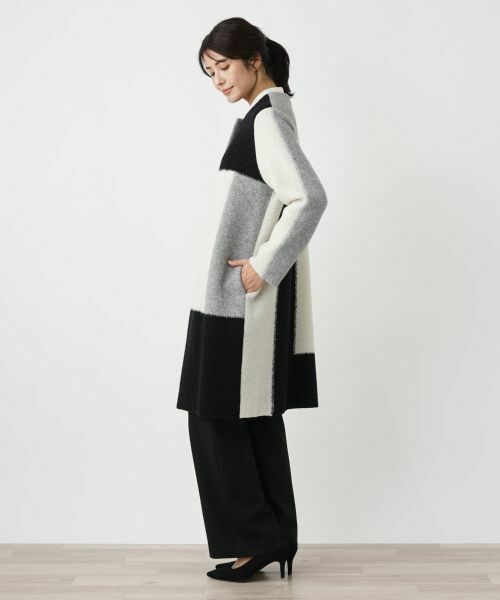Leilian / レリアン その他アウター | カラーブロックニットコート | 詳細8
