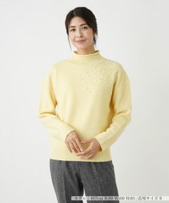 美品　ROBE de PEAU イエロー ニット 長袖 セーター LE CERCLE par rope' ニット セーター 袖バイカラーニット