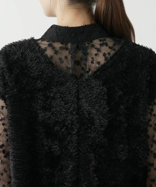 Leilian / レリアン シャツ・ブラウス | フェイクファーベスト【Leilian WHITE LABEL】 | 詳細10