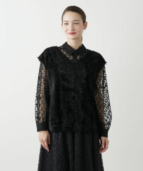 Leilian / レリアン シャツ・ブラウス | フェイクファーベスト【Leilian WHITE LABEL】 | 詳細4