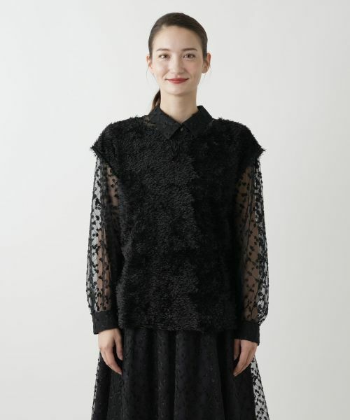 Leilian / レリアン シャツ・ブラウス | フェイクファーベスト【Leilian WHITE LABEL】 | 詳細5