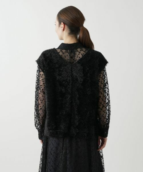 Leilian / レリアン シャツ・ブラウス | フェイクファーベスト【Leilian WHITE LABEL】 | 詳細7