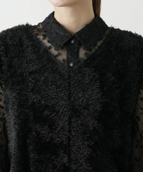 Leilian / レリアン シャツ・ブラウス | フェイクファーベスト【Leilian WHITE LABEL】 | 詳細9