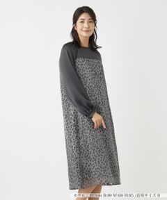 値下げ　レリアン　ワンピース　七分袖　leilian Leilian #snc レリアン ワンピース ロング丈 半袖 チェック 9 黒