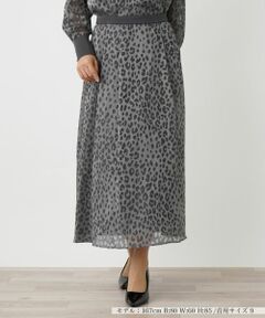 Leilian / レリアン ミニ・ひざ丈スカート | レオパード柄フレアスカート