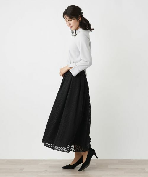 Leilian / レリアン ミニ・ひざ丈スカート | レオパード柄フレアスカート | 詳細2