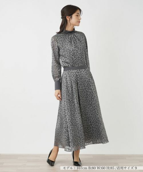 Leilian / レリアン ミニ・ひざ丈スカート | レオパード柄フレアスカート | 詳細5