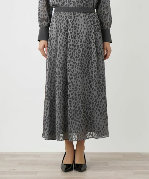 Leilian / レリアン ミニ・ひざ丈スカート | レオパード柄フレアスカート | 詳細9