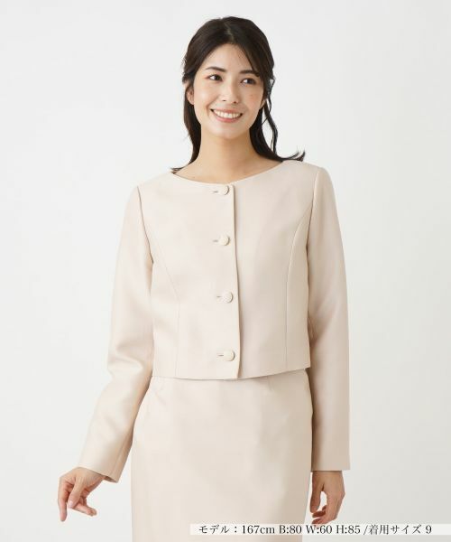 Leilian レリアン ノーカラージャケット シルク リネン L 11