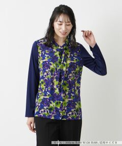 Leilian / レリアン シャツ・ブラウス | フラワー柄ボウタイブラウス