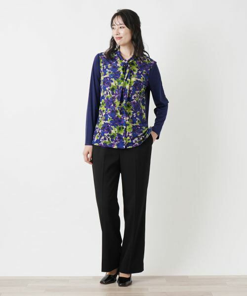 Leilian / レリアン シャツ・ブラウス | フラワー柄ボウタイブラウス | 詳細1