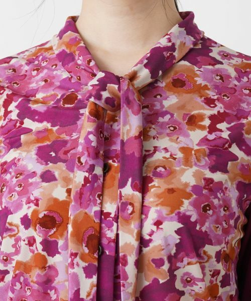 Leilian / レリアン シャツ・ブラウス | フラワー柄ボウタイブラウス | 詳細11