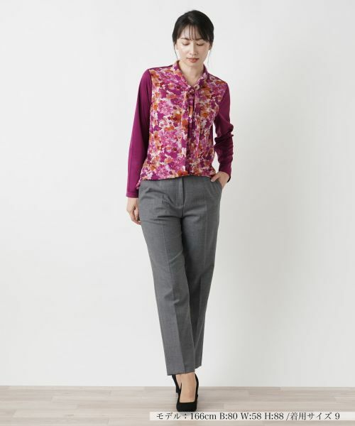 Leilian / レリアン シャツ・ブラウス | フラワー柄ボウタイブラウス | 詳細5