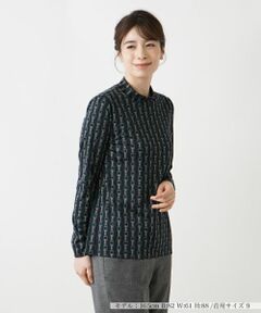 Leilian / レリアン カットソー | チェーン柄ハイネックカットソー