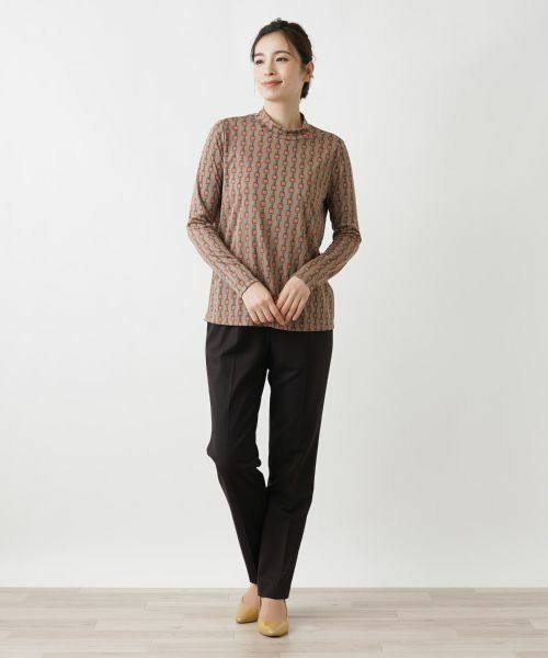 Leilian / レリアン カットソー | チェーン柄ハイネックカットソー | 詳細1