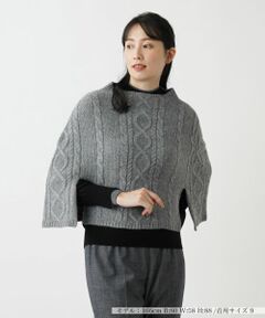 KASH for Leilian アルパカ混 ニットポンチョ 13＋