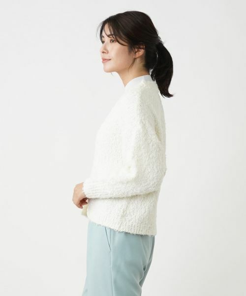 Leilian / レリアン カーディガン・ボレロ | ブークレーVネックカーディガン【Leilian WHITE LABEL】 | 詳細10