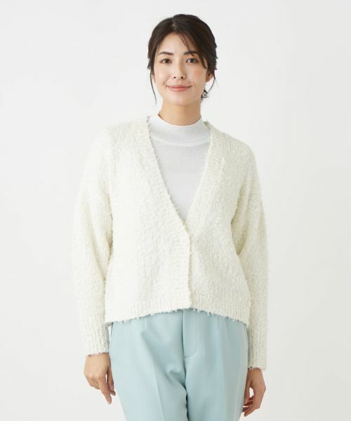 Leilian / レリアン カーディガン・ボレロ | ブークレーVネックカーディガン【Leilian WHITE LABEL】 | 詳細9
