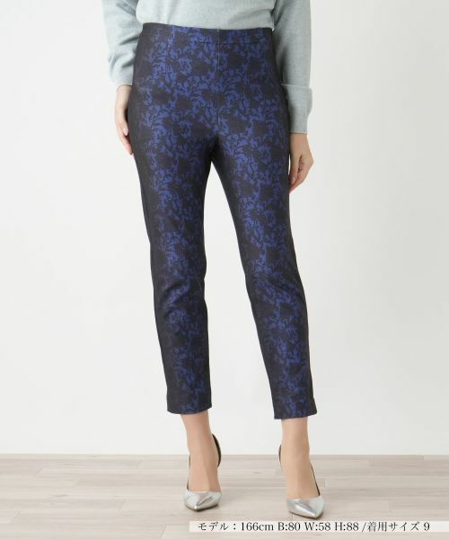 Leilian / レリアン その他パンツ | プリントスリムパンツ(ネイビー系)