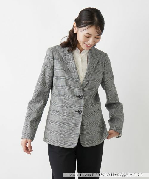 Leilian / レリアン テーラードジャケット | ブレザー【ROCHAS Premiere】（チャコールグレー）