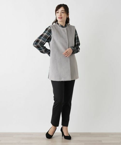 Leilian / レリアン テーラードジャケット | 切替ロングベスト【Leilian WHITE LABEL】 | 詳細1