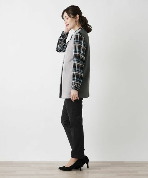 Leilian / レリアン テーラードジャケット | 切替ロングベスト【Leilian WHITE LABEL】 | 詳細2