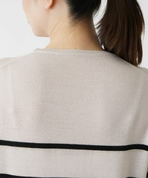 Leilian / レリアン ニット・セーター | ラメボーダークルーネックニット【Leilian WHITE LABEL】 | 詳細12