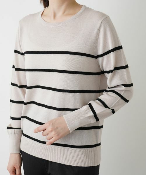 Leilian / レリアン ニット・セーター | ラメボーダークルーネックニット【Leilian WHITE LABEL】 | 詳細13
