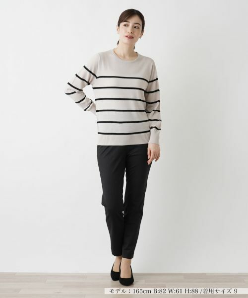 Leilian / レリアン ニット・セーター | ラメボーダークルーネックニット【Leilian WHITE LABEL】 | 詳細5